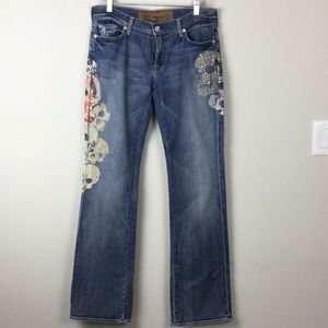 Like New, 7 For All Mankind LowRise BootCut Skeleton Jeans